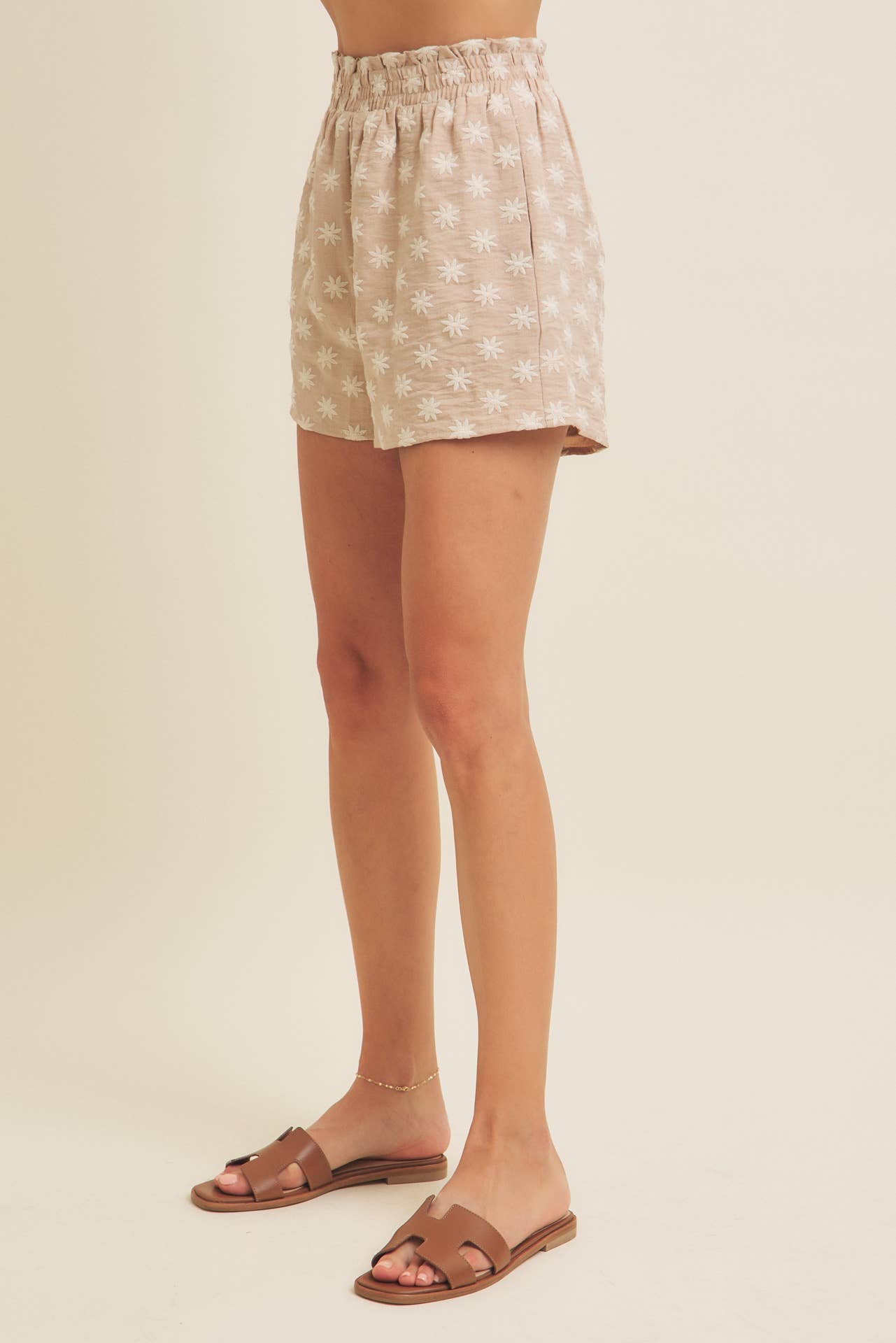 Salome Embroidered Shorts - Sand - SPARROW