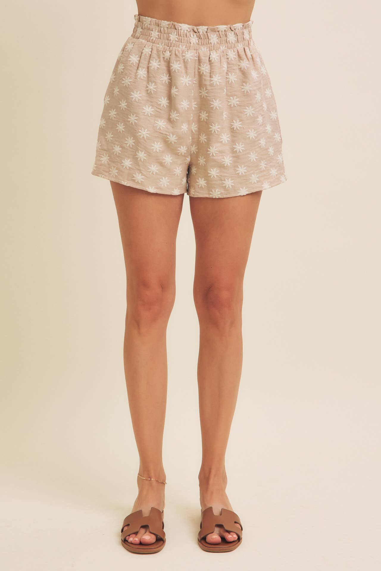 Salome Embroidered Shorts - Sand - SPARROW