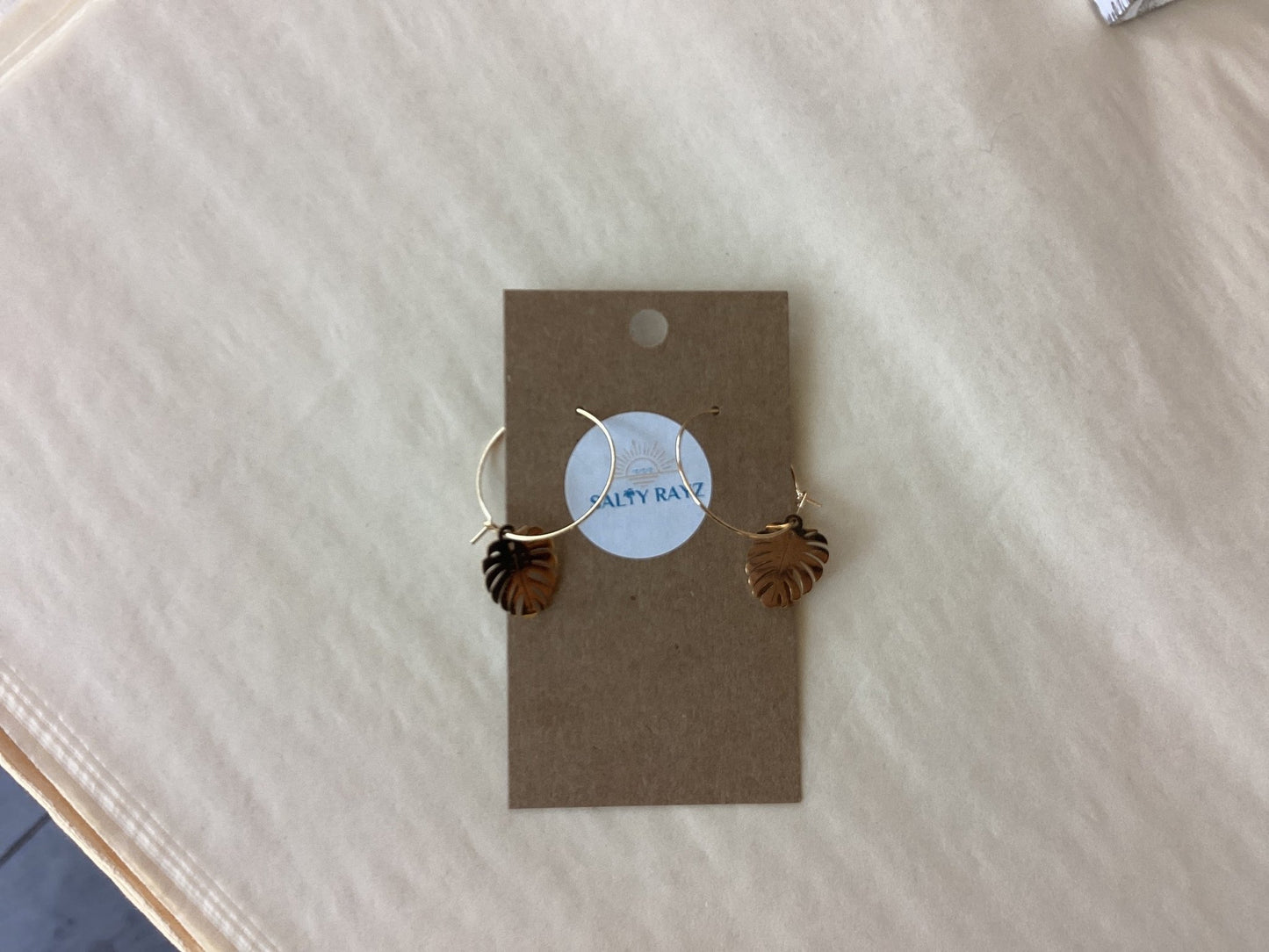 Salty Rayz Coastal Palm Hoop 18K GP - SPARROW