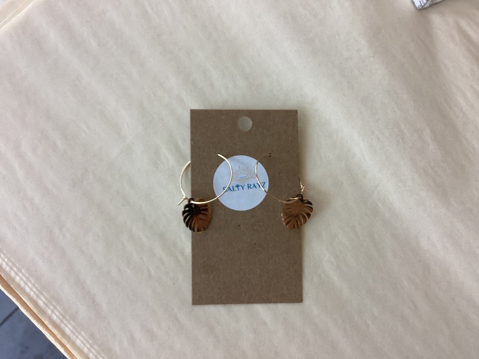 Salty Rayz Coastal Palm Hoop 18K GP - SPARROW
