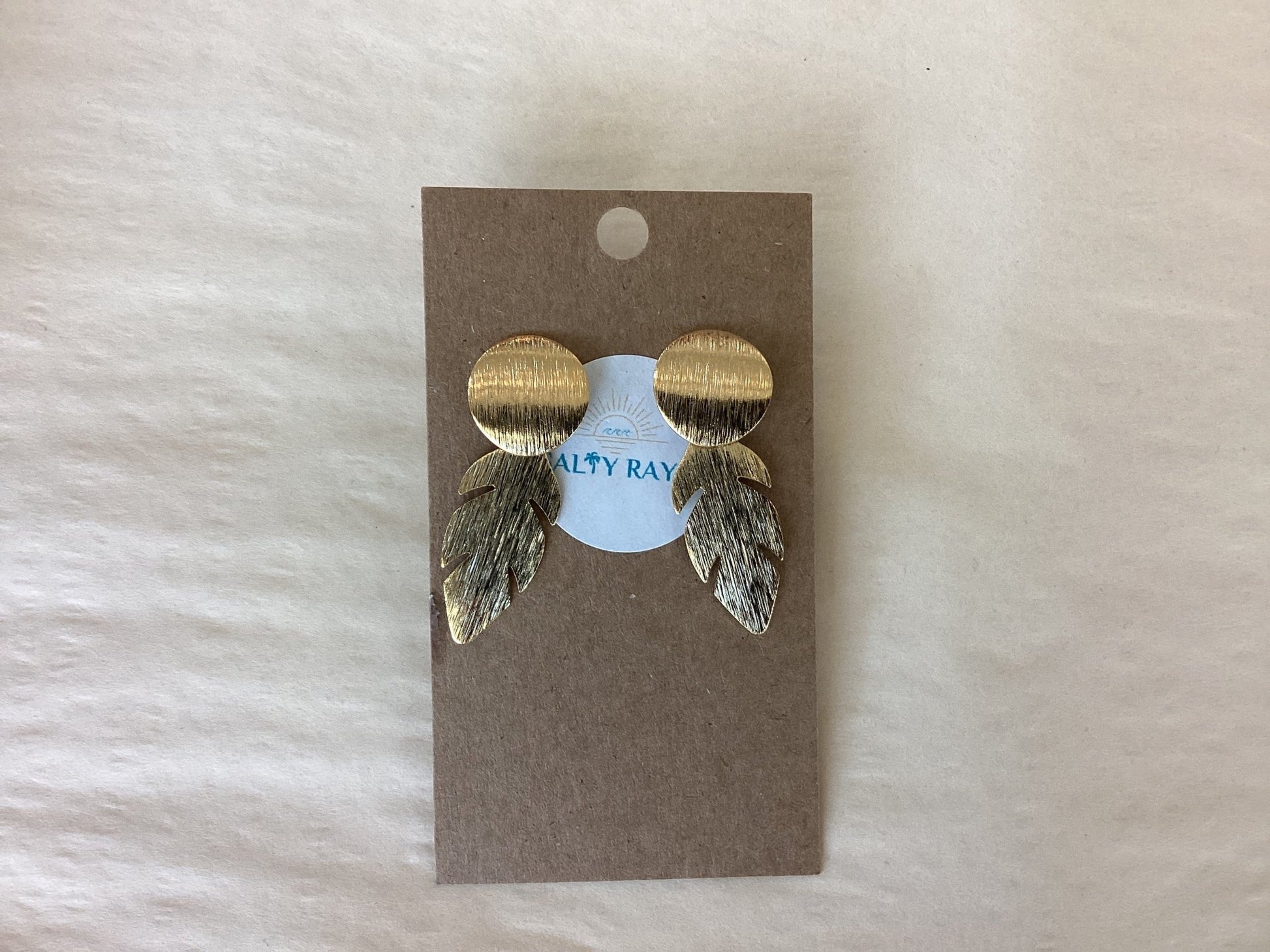 Salty Rayz Coastal Palm Large Earrings 24KGP - SPARROW