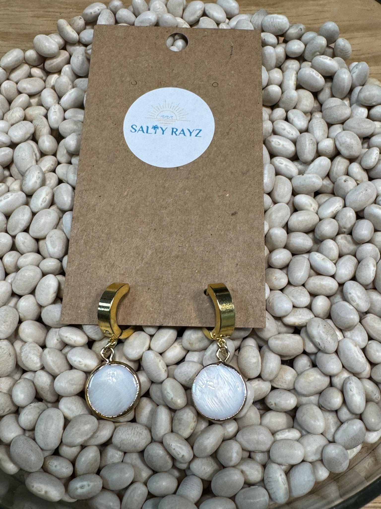 Salty Rayz Fresh Water Pearl Flat Hoop 28KGP - SPARROW