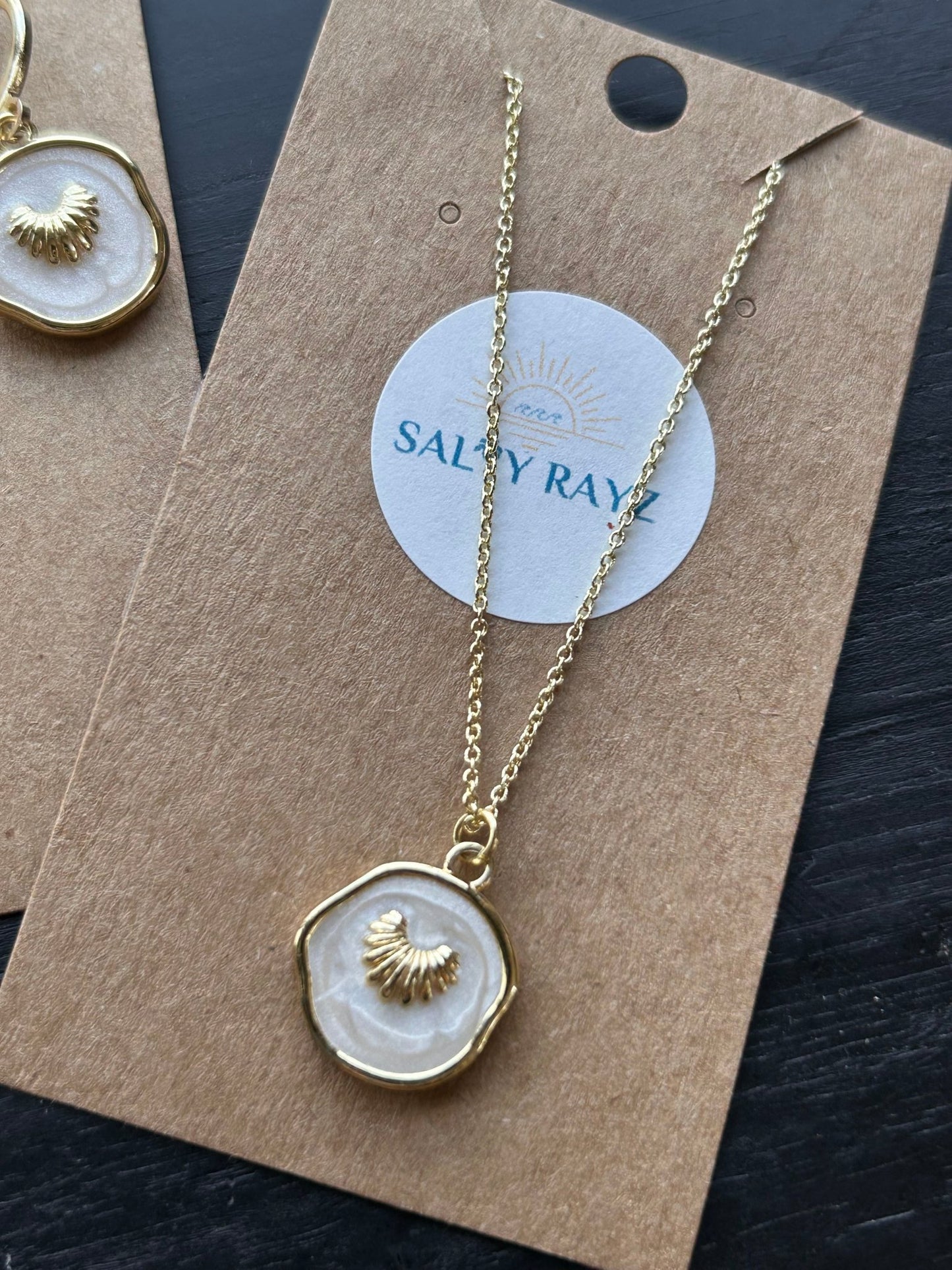 Salty Rayz White Sea Shell Necklace 14KGP - SPARROW