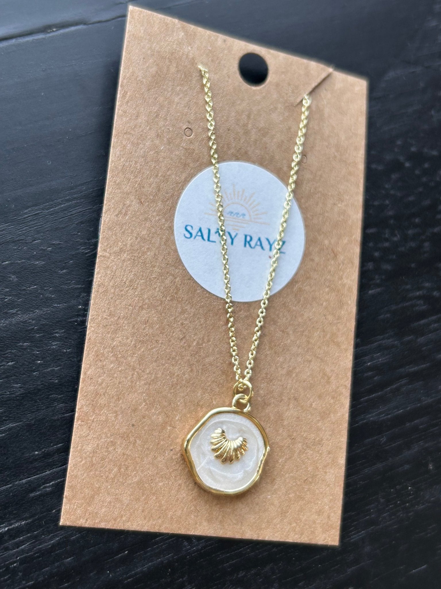 Salty Rayz White Sea Shell Necklace 14KGP - SPARROW
