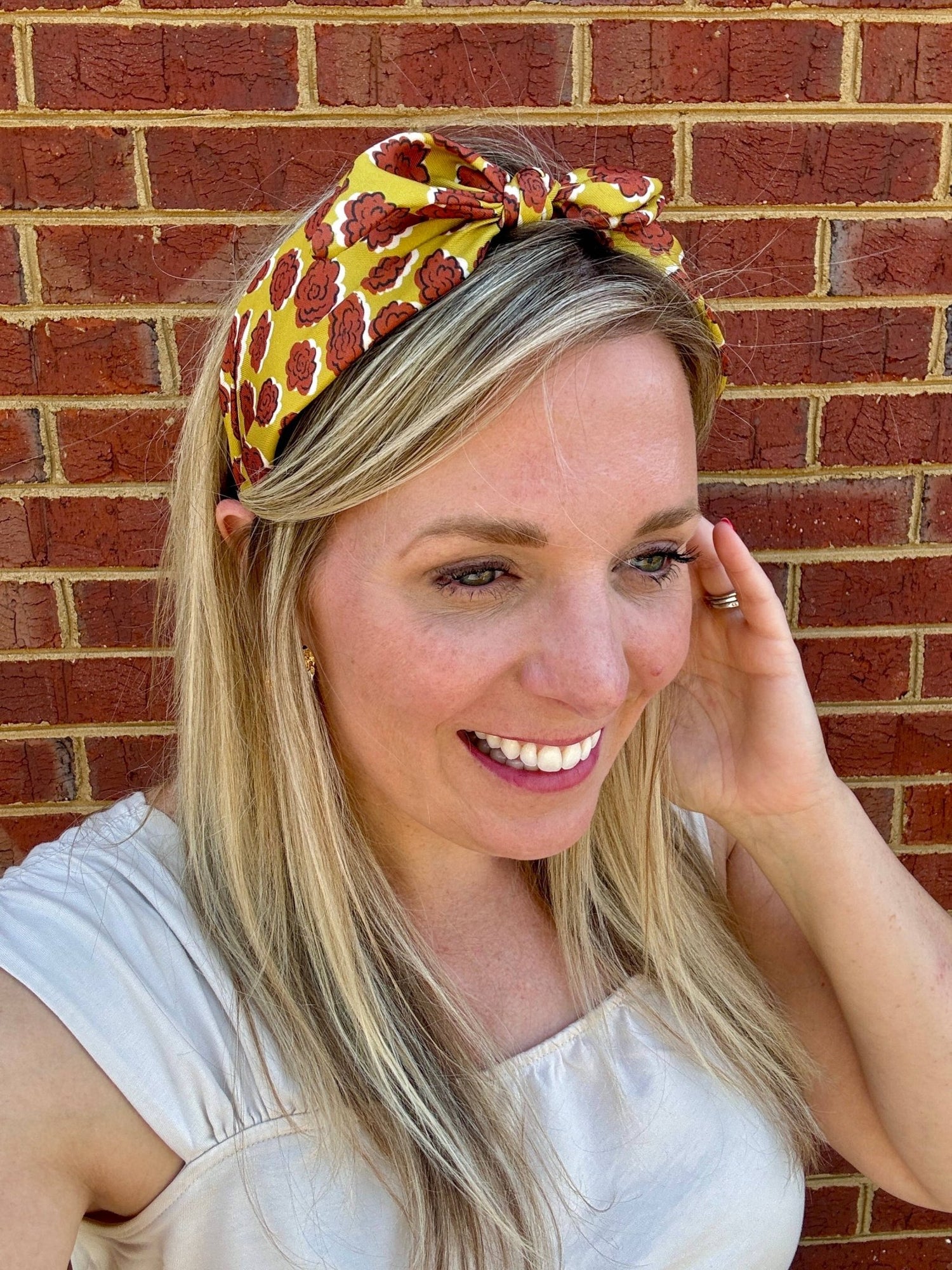 Satin Scarf Bow Knot Headband | Vintage Retro Floral Print - SPARROW