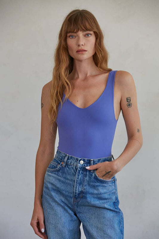 Seamless UV Neck Sleeveless Bodysuit - Iris - SPARROW