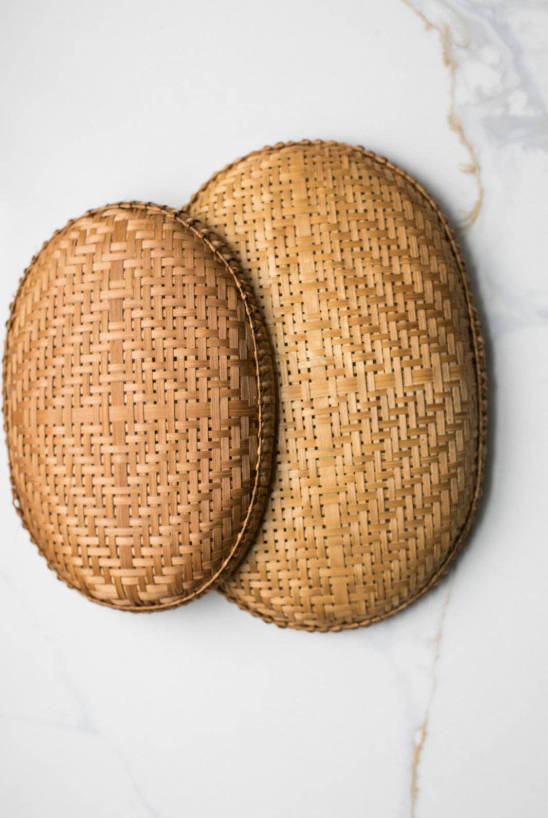 Smoked Bamboo Woven Basket Tray - Small - SPARROW