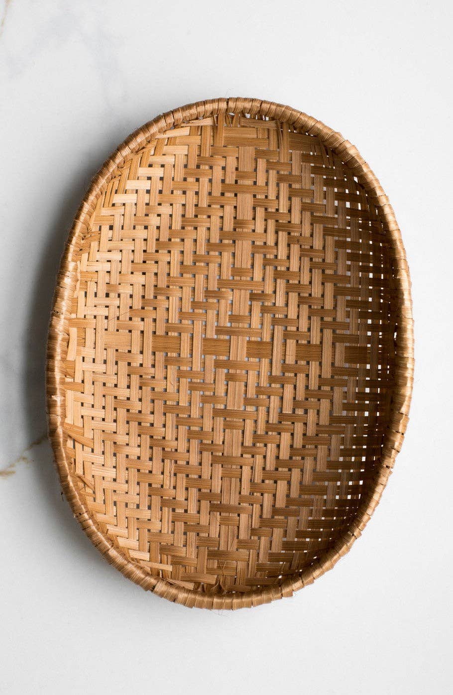 Smoked Bamboo Woven Basket Tray - Small - SPARROW