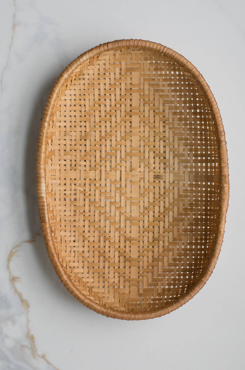 Smoked Bamboo Woven Basket Tray - Small - SPARROW