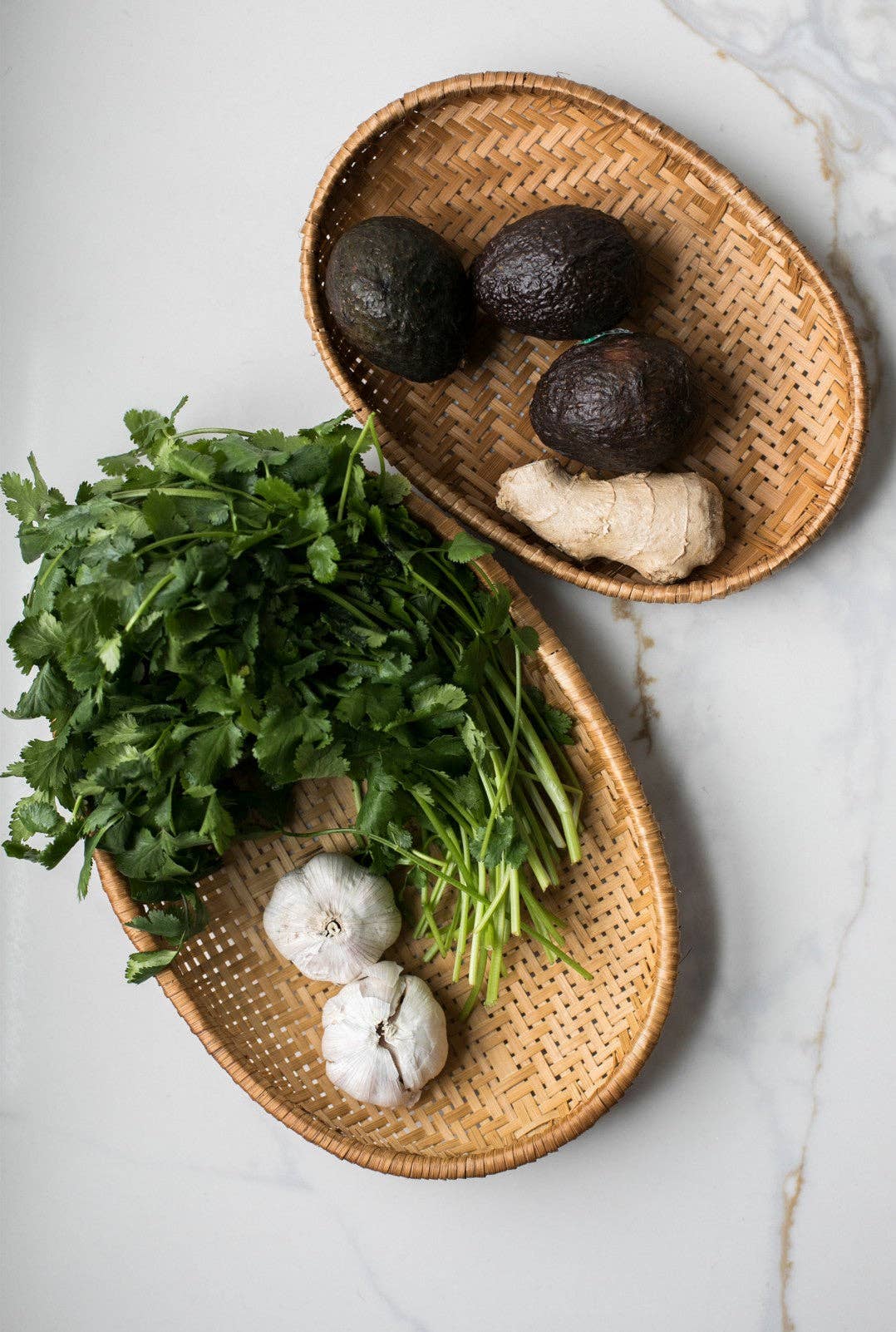 Smoked Bamboo Woven Basket Tray - Small - SPARROW