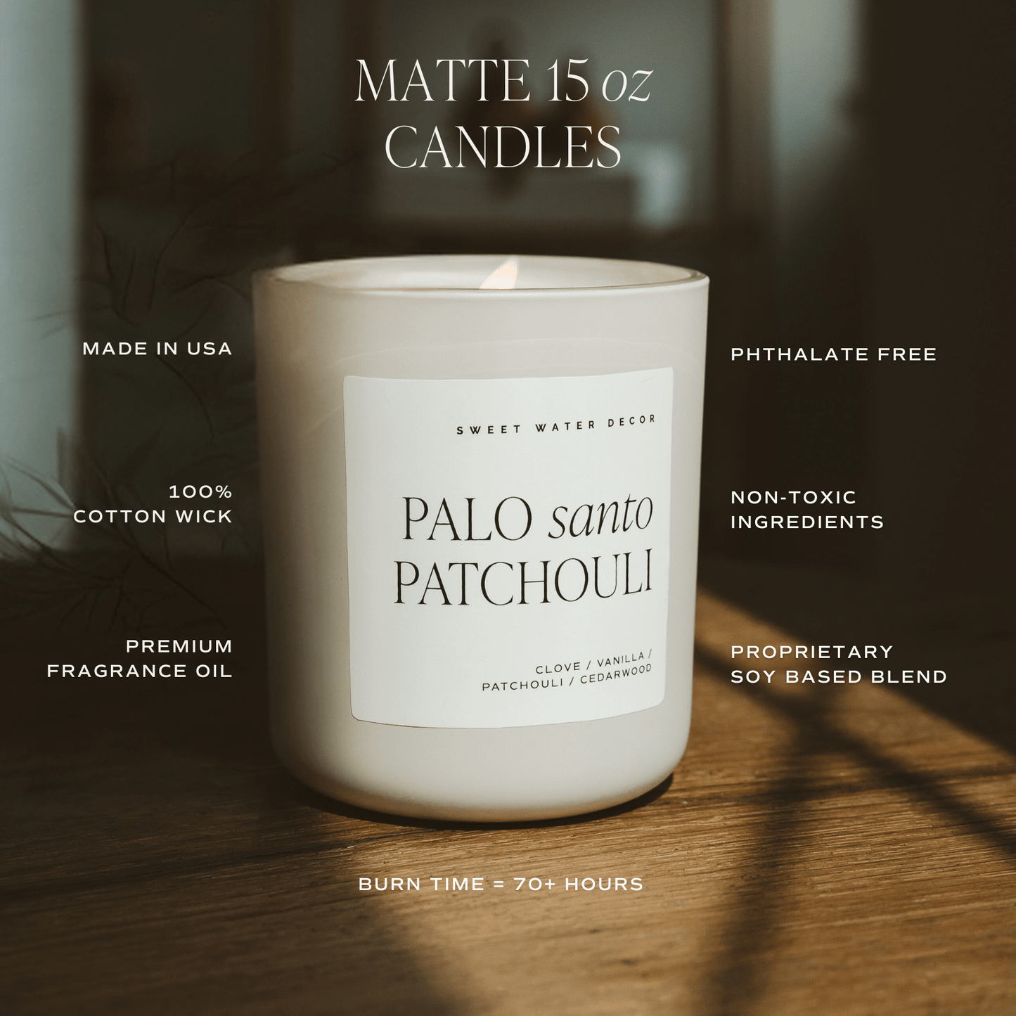 Spa Day 15 oz Soy Candle, Matte Jar - SPARROW