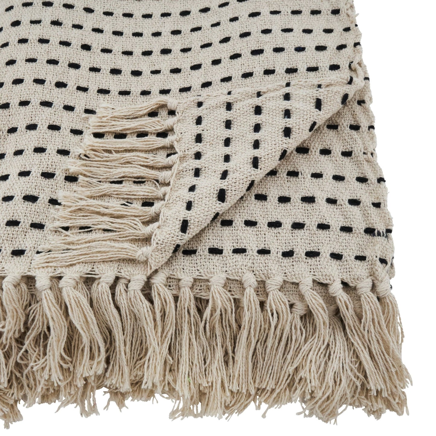 Stitch Line Throw: Ivory / 50"x60" - SPARROW