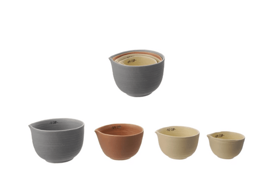 Stoneware Measuring Cups, Matte Finish, Set of 4 - SPARROW