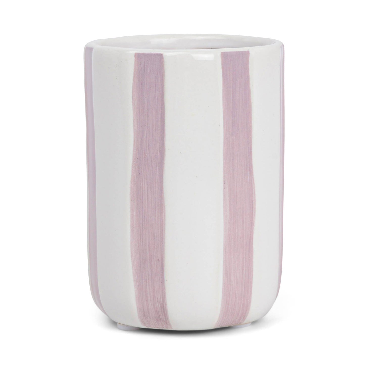 Striped Ceramic Candle: Pink Prosecco & Berries - SPARROW