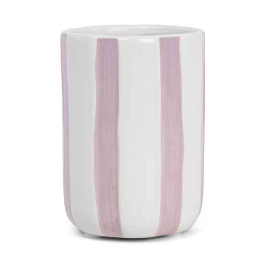 Striped Ceramic Candle: Pink Prosecco & Berries - SPARROW