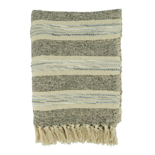 Striped Throw Blanket | Grey - SPARROW