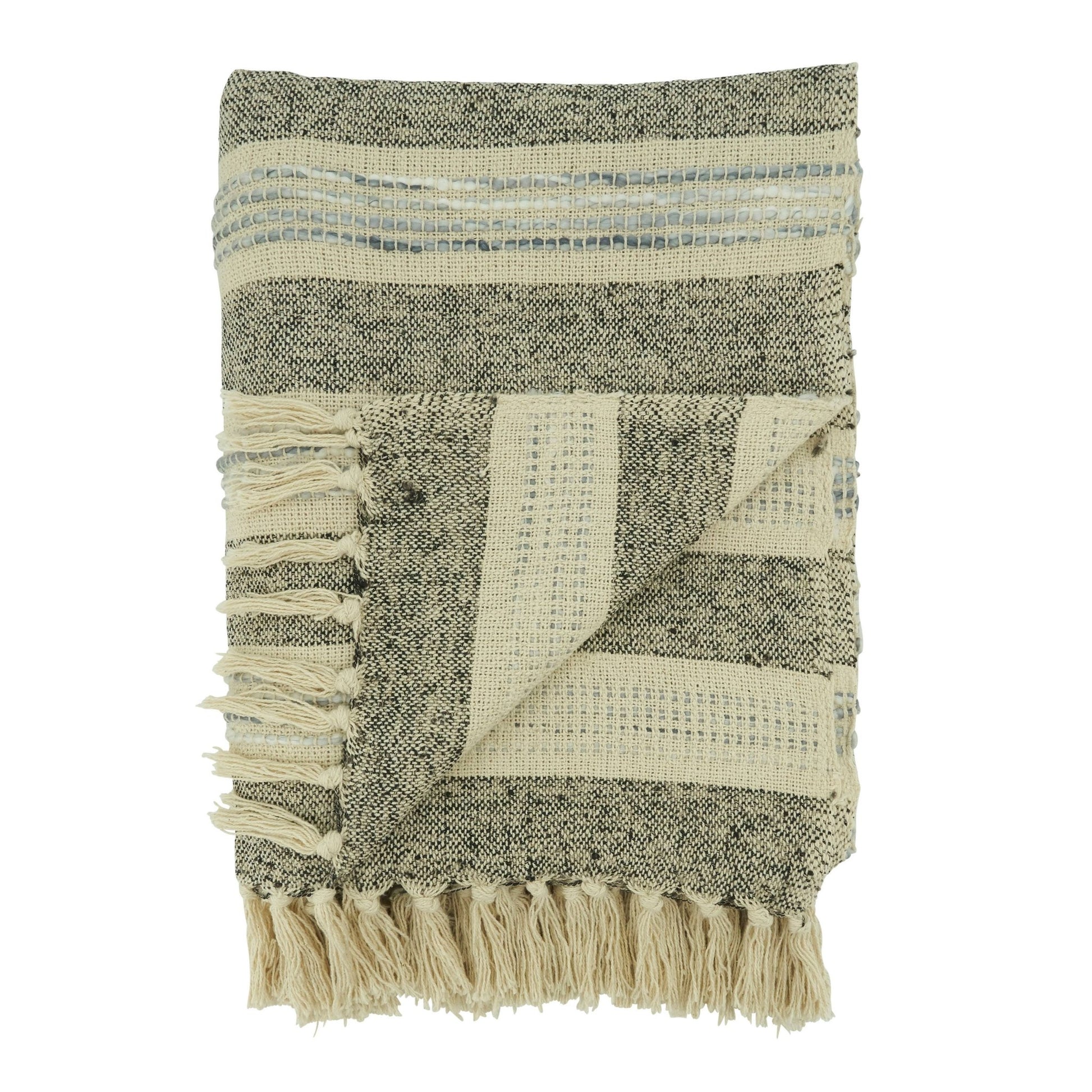 Striped Throw Blanket | Grey - SPARROW