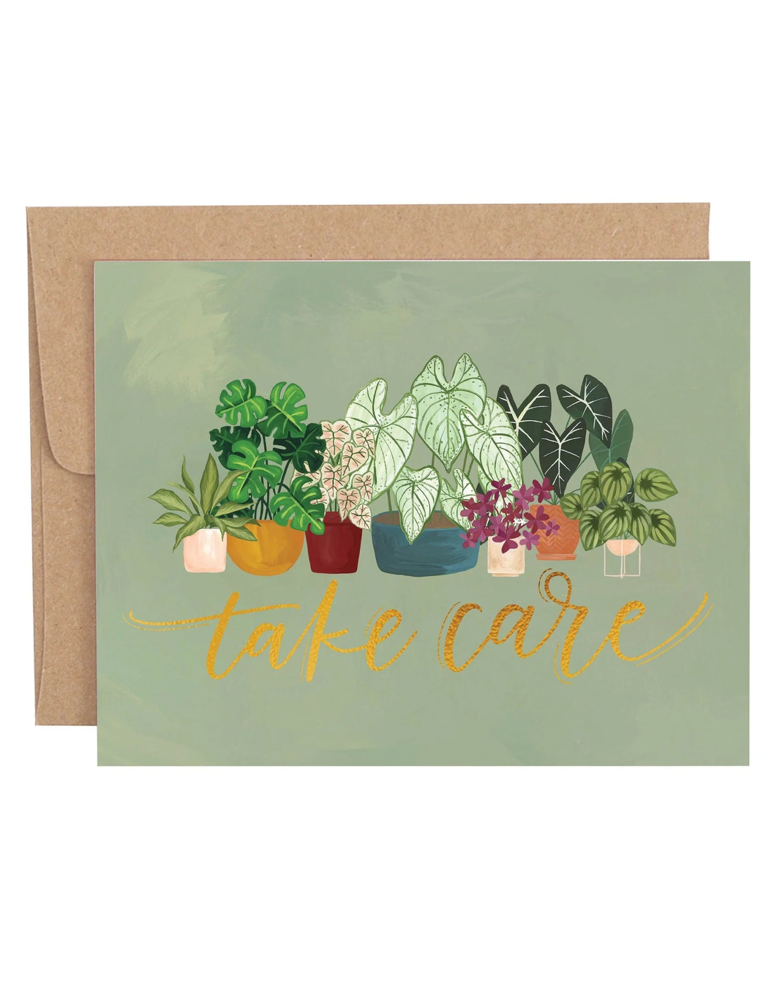 Take Care Houseplants Greeting Card - SPARROW