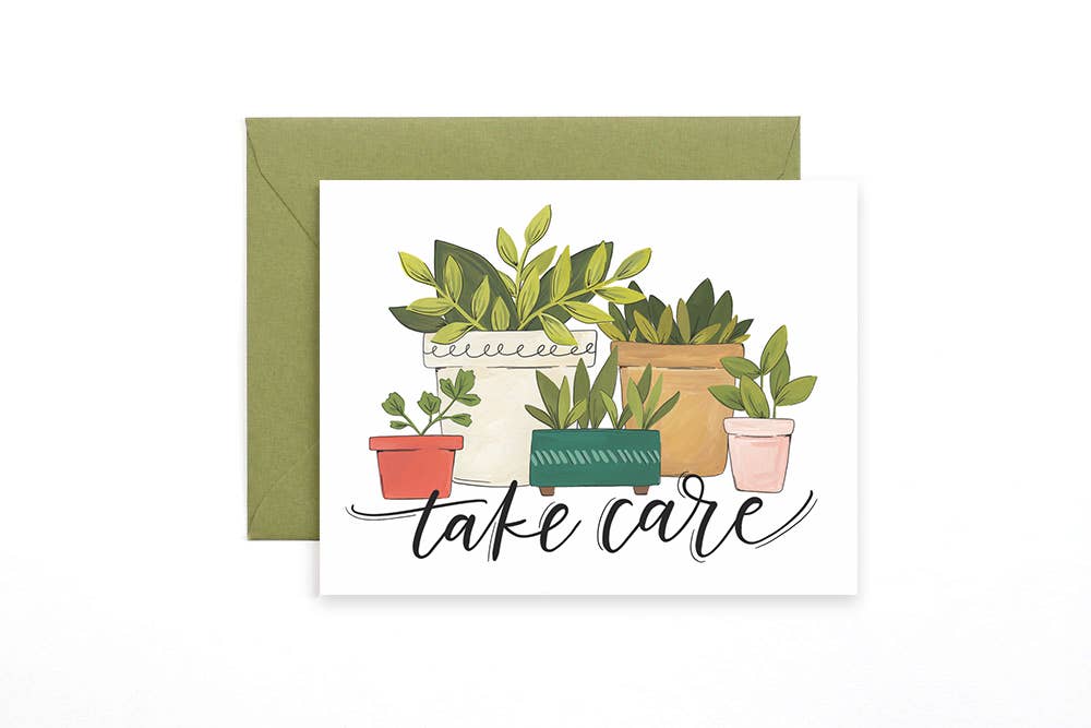 Take Care Plants Everyday Greeting Card - SPARROW