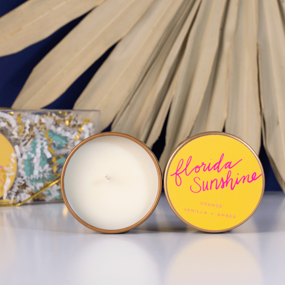 Travel Tin Trio: Florida 1.5 oz Soy Wax Hand - Poured Candles - SPARROW