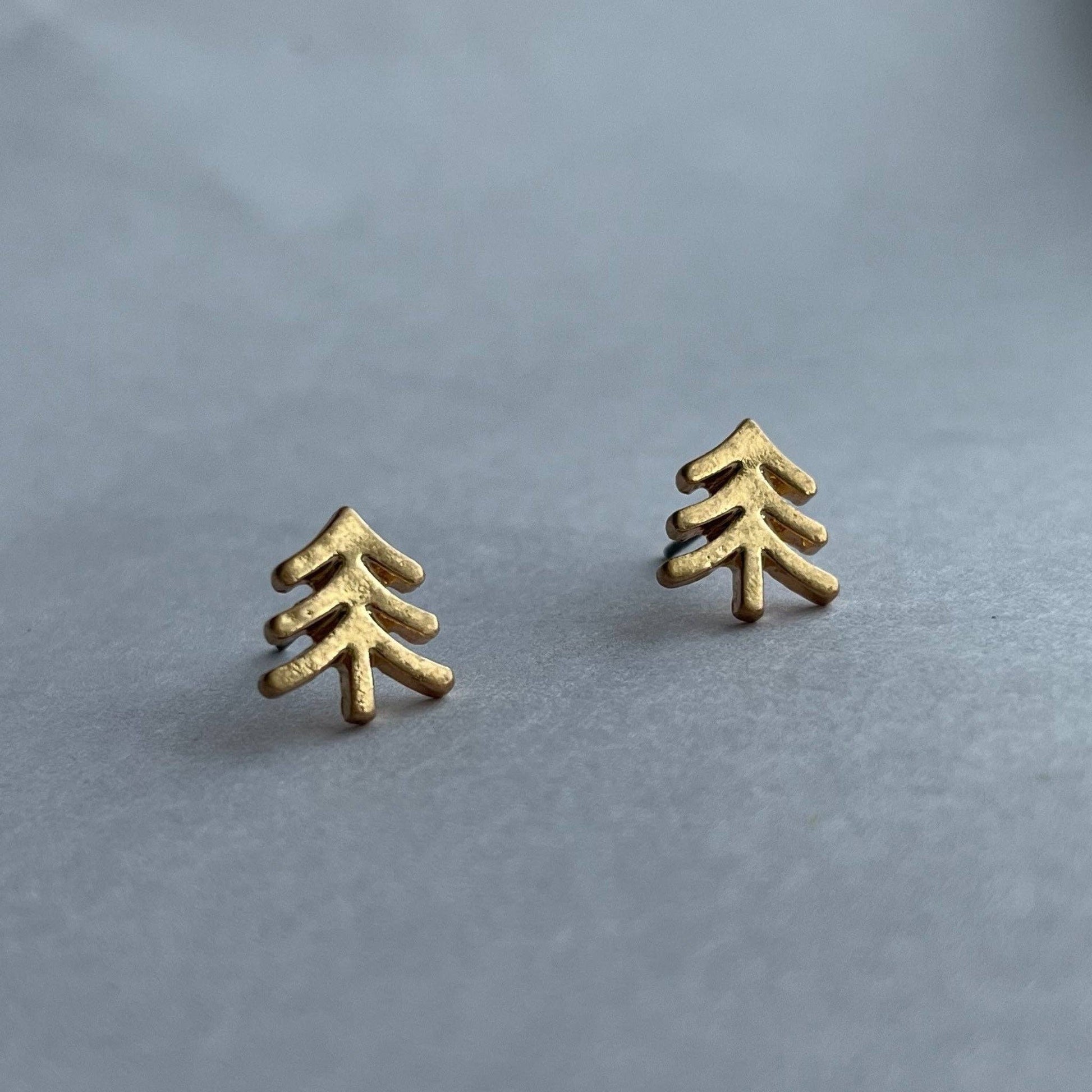 Tree Stud Earrings - Gold - SPARROW