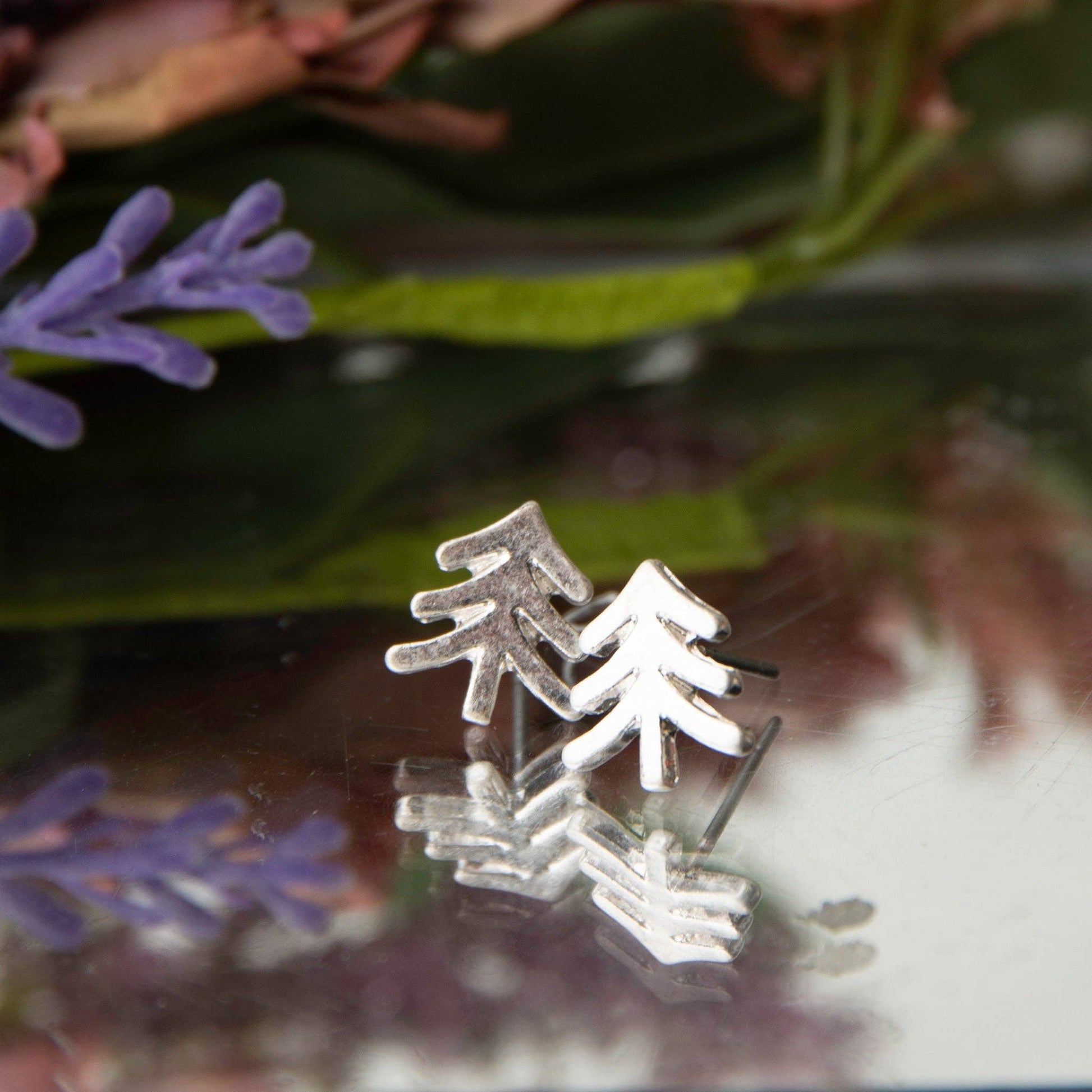 Tree Stud Earrings - Silver - SPARROW