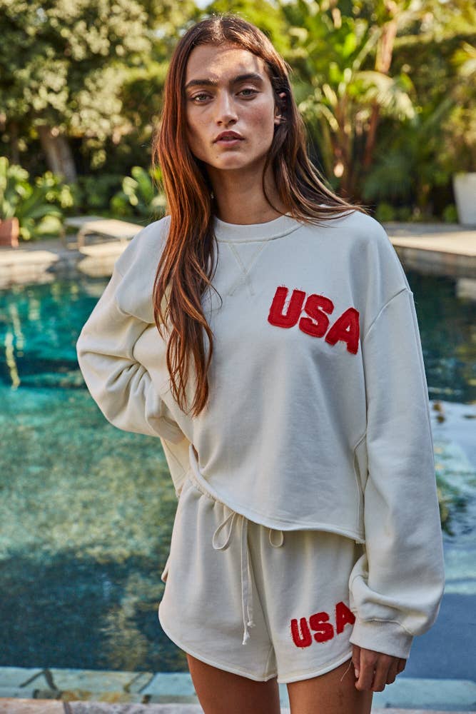 USA Patch Pullover - SPARROW