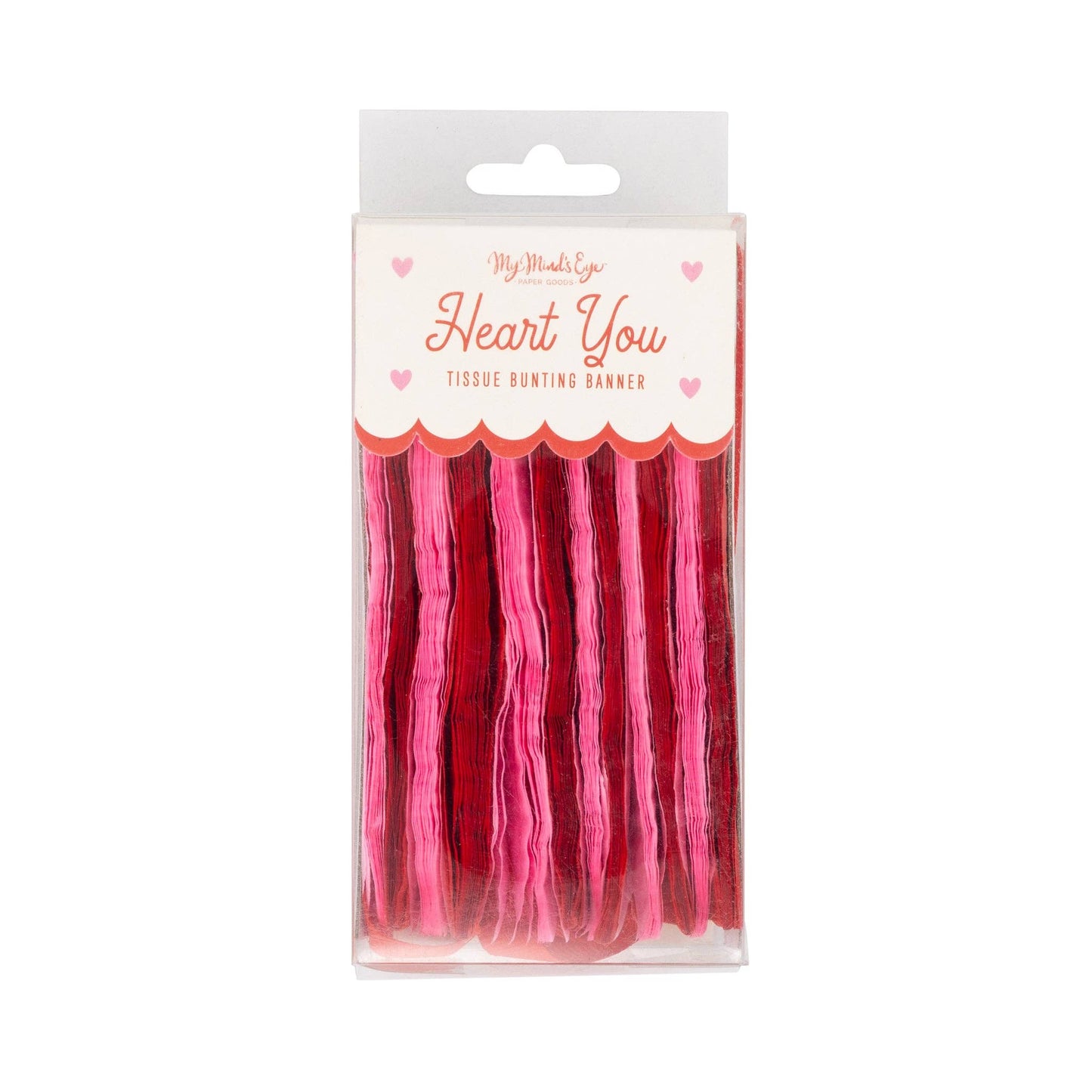 VAL1204 - Pink and Red Double Tissue Bunting Banner - SPARROW