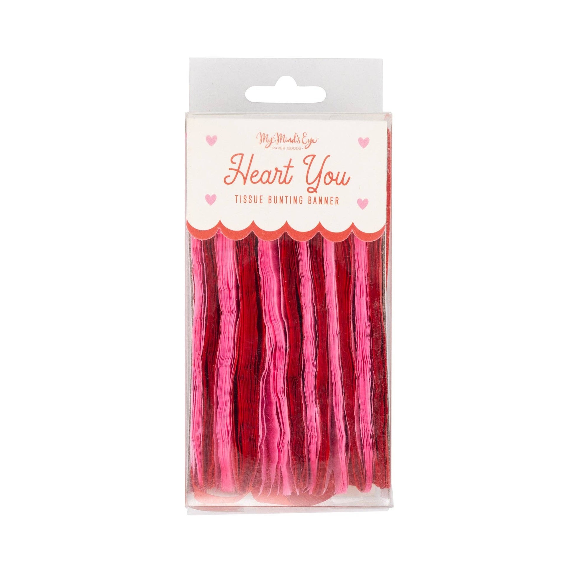 VAL1204 - Pink and Red Double Tissue Bunting Banner - SPARROW