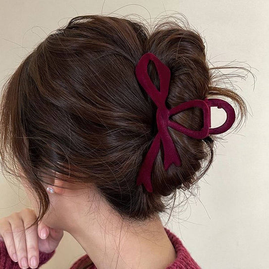 Velvet Hair Claw - Red - SPARROW