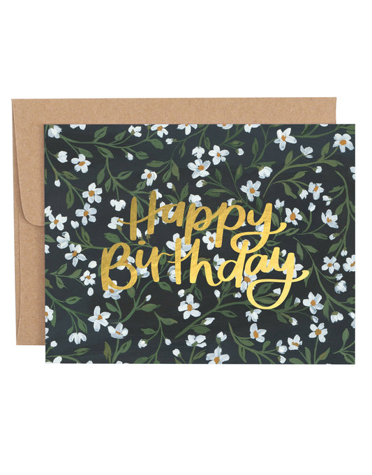 Vintage Floral Birthday Greeting Card - SPARROW