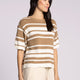 Viola Knit Tee - Brown Ivory - SPARROW