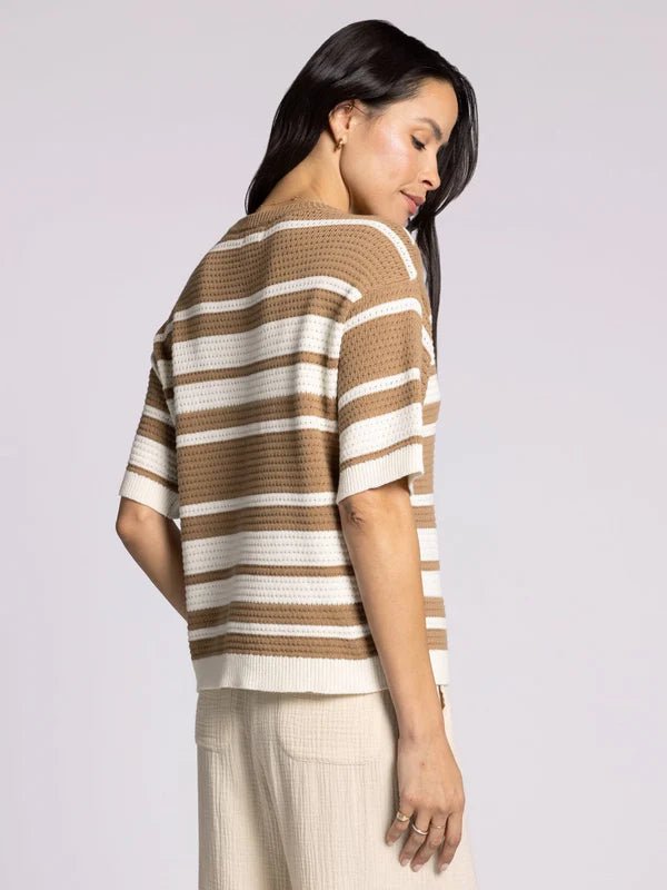 Viola Knit Tee - Brown Ivory - SPARROW