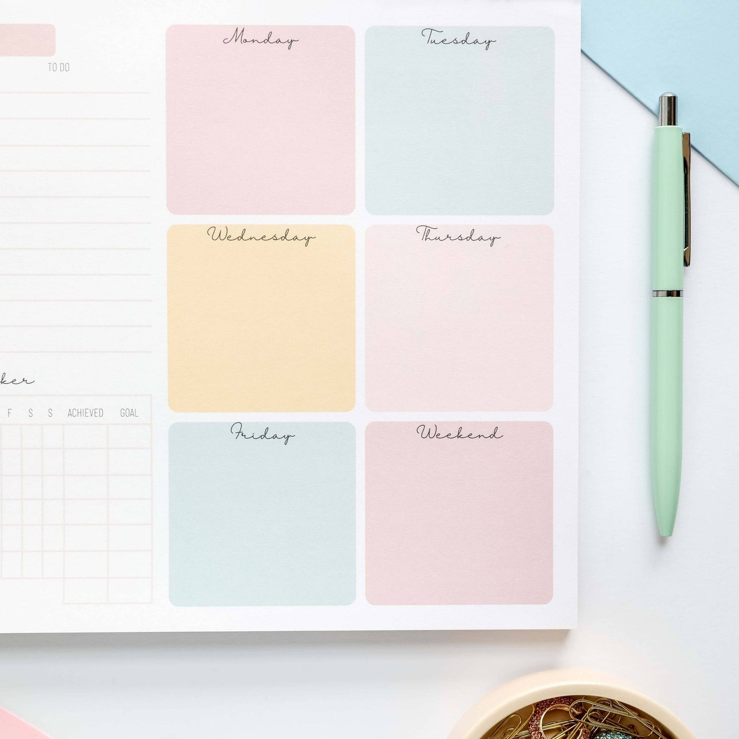 Weekly Planner Notepad – Tear - Off Desk Pad - SPARROW