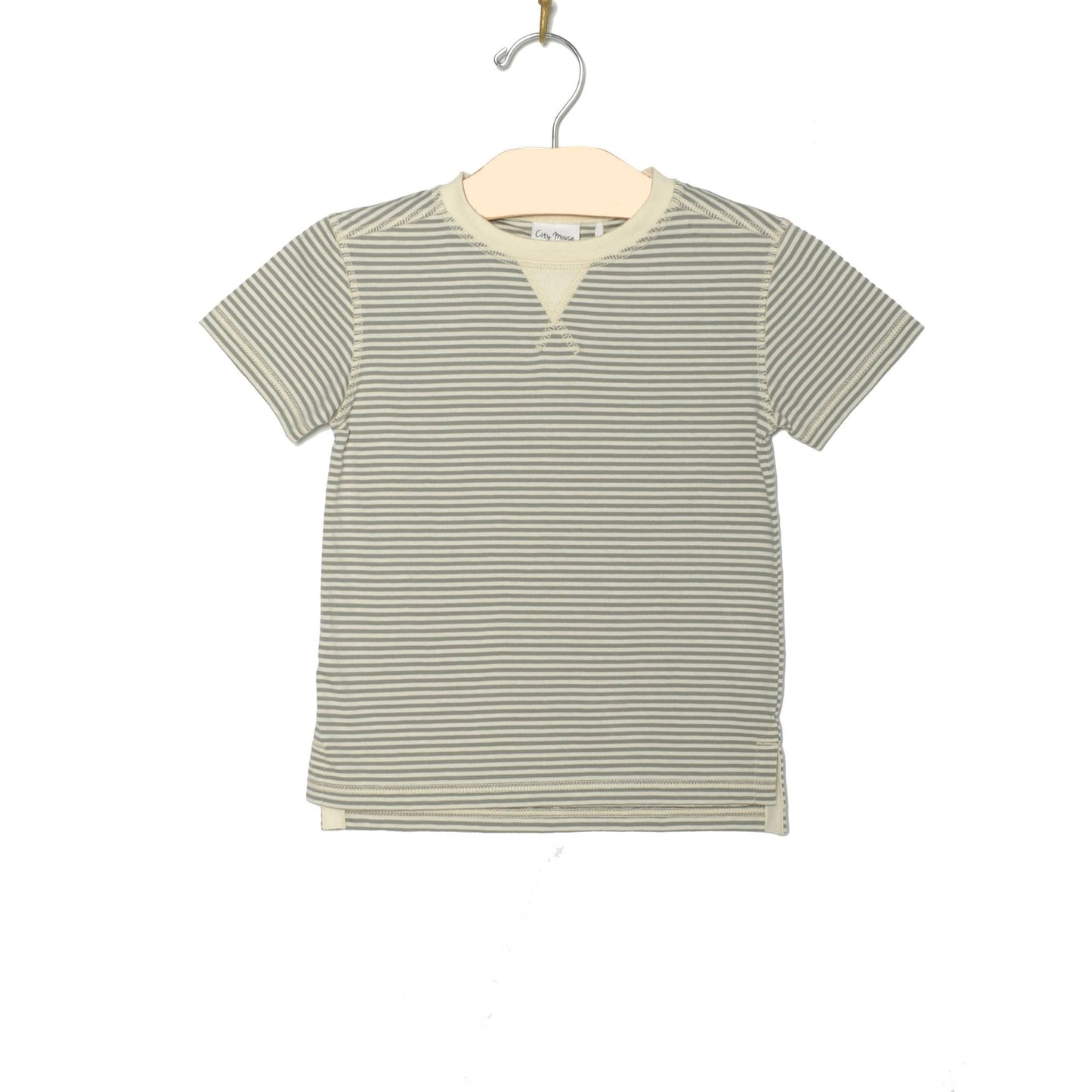 Whistle Patch Tee - Steel Stripe - SPARROW