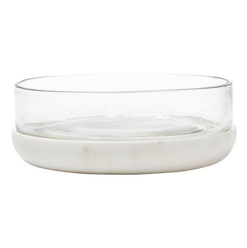 White Marble and Glass Bowl - SPARROW