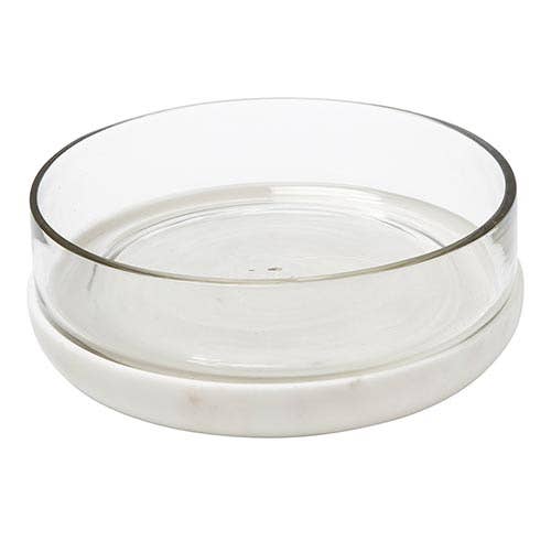 White Marble and Glass Bowl - SPARROW