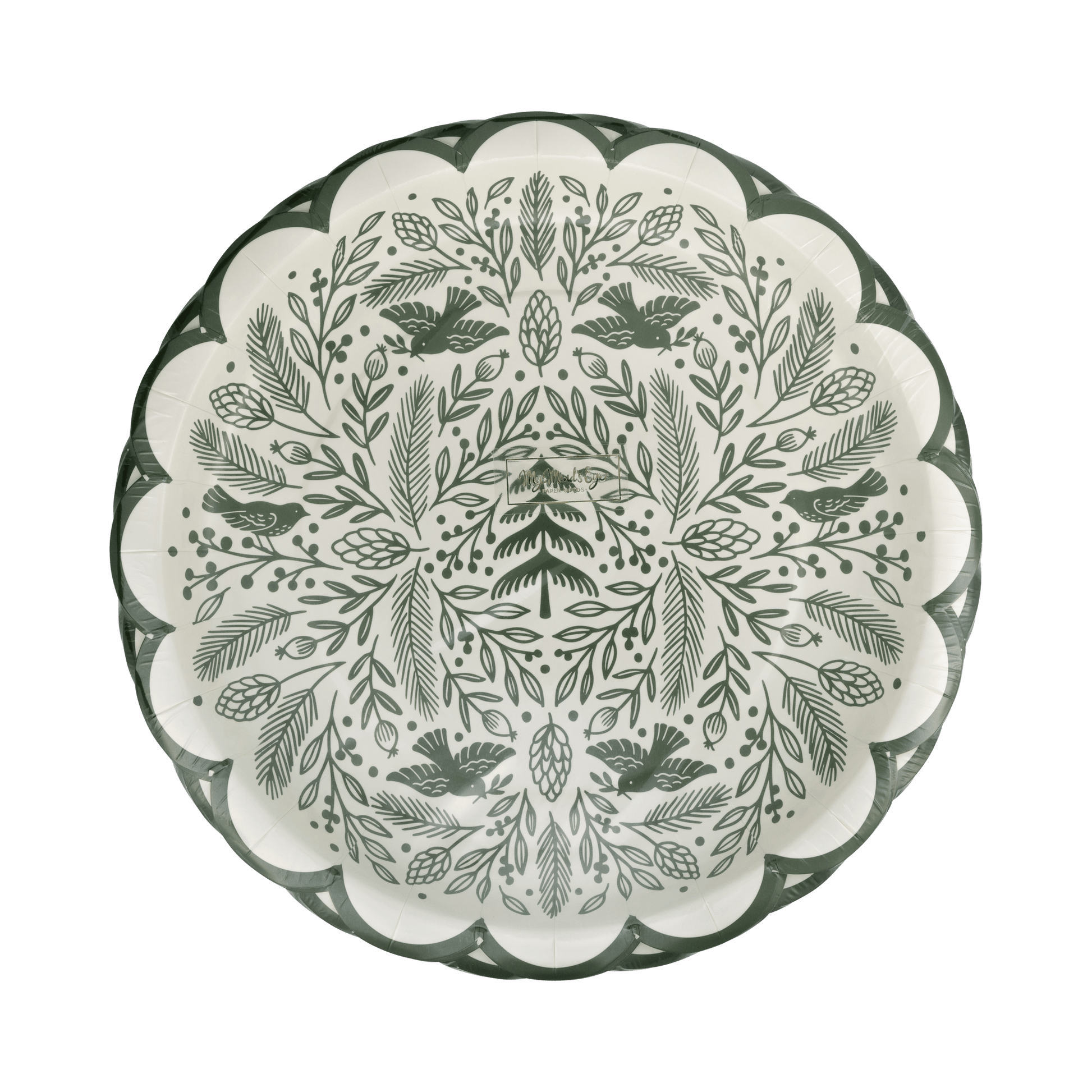 Woodland Scalloped 10" Plates - Set of 8 - SPARROW