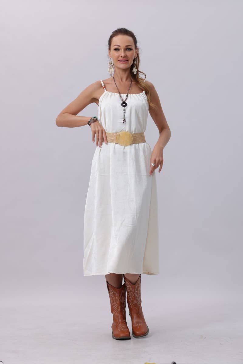 Woven Belt with Oversized Buckle - Camel - SPARROW