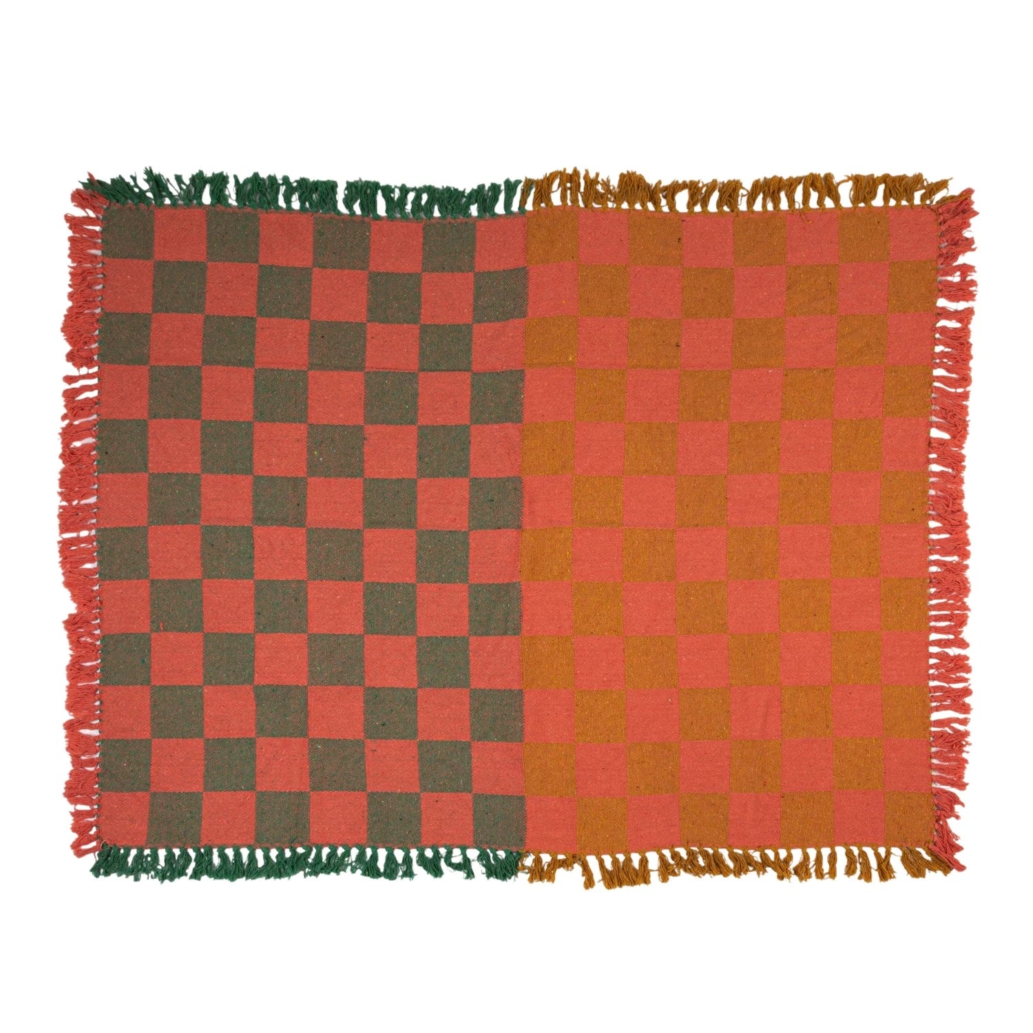 Woven Recycled Throw Blanket with Fringe - SPARROW