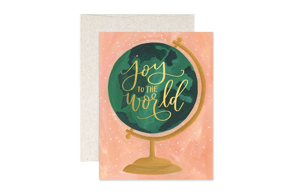 Joy Globe Christmas Holiday Greeting Card