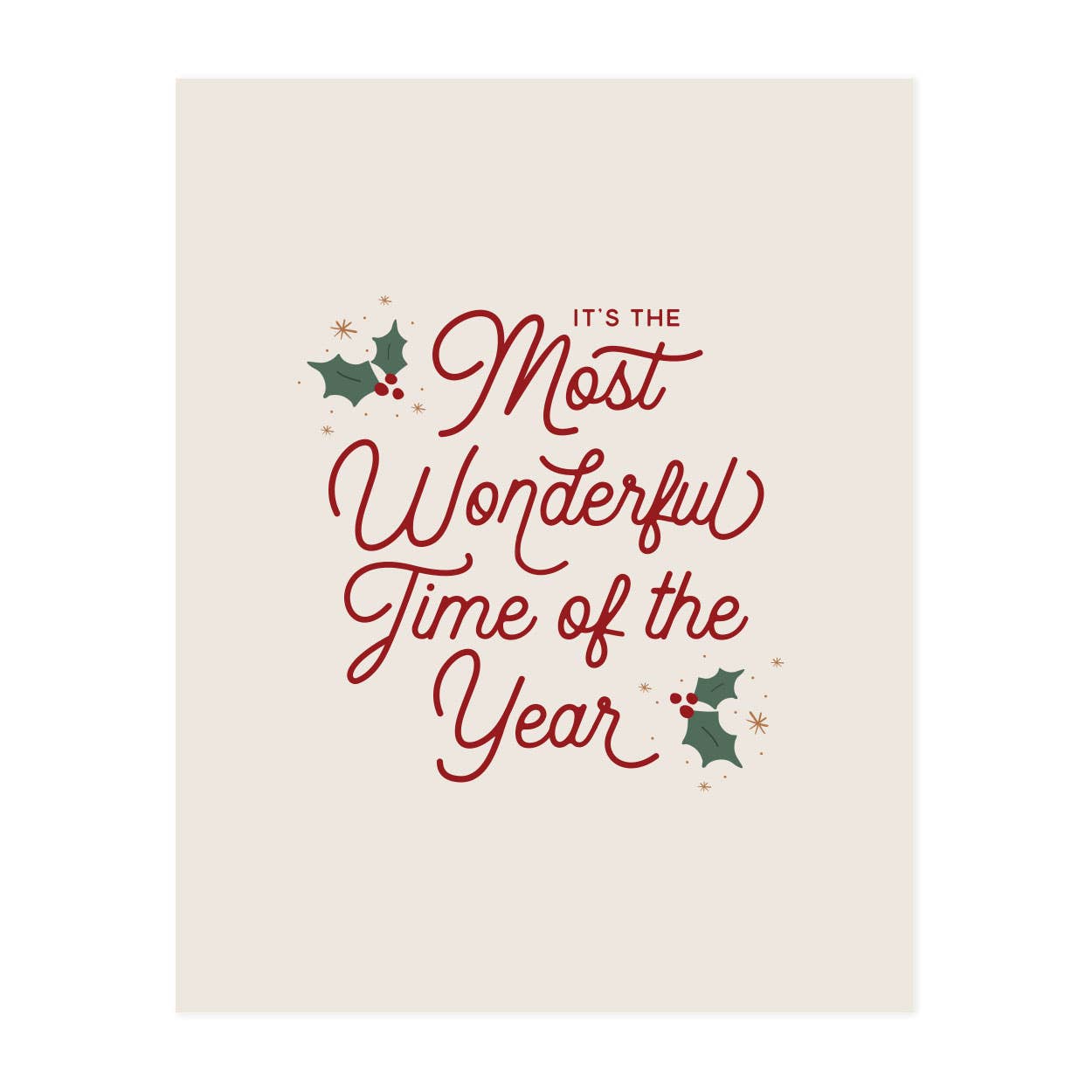 Most Wonderful Time of Year Christmas Decor Print