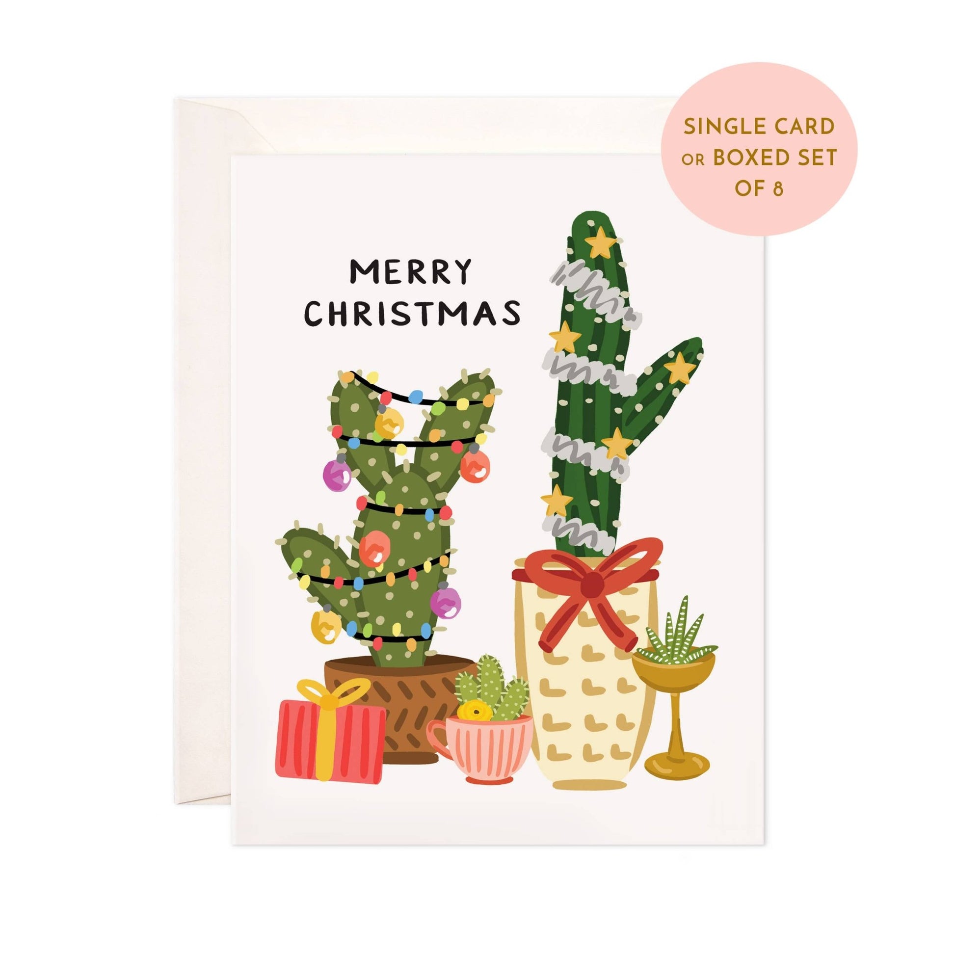 Christmas Cacti Greeting Card - Plant Shop Christmas Card - SPARROW