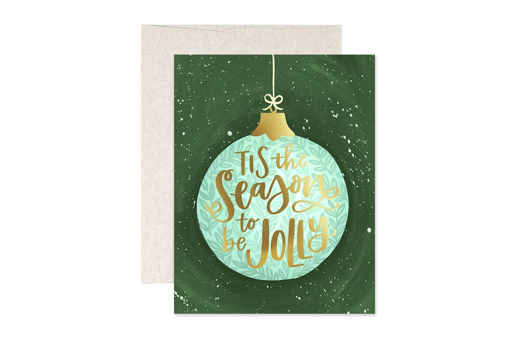 Jolly Ornament Christmas Holiday Greeting Card - SPARROW